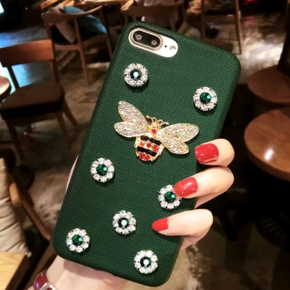 Iphone 7&8 Luxury 3D Metal Bee Pearl Case